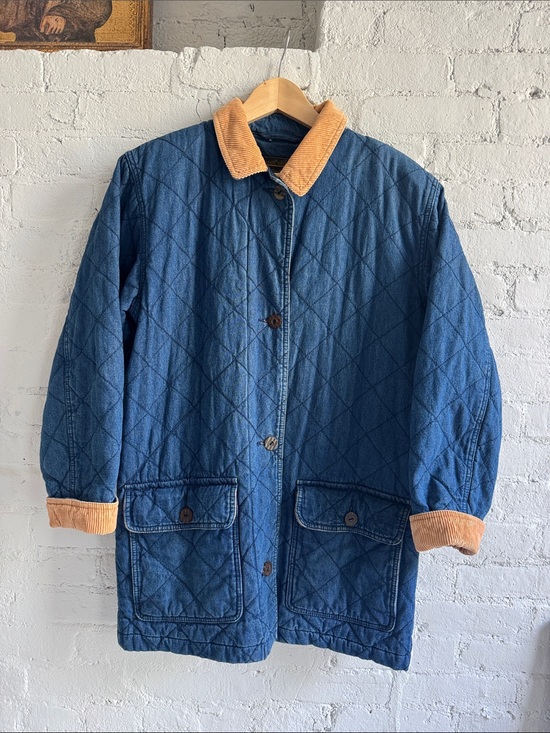 L.L. Bean Jackets & Blazers - Vintage 100% Cotton Chore Jacket in Quilted Denim from Eddie Bauer, size S